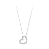 Halskette mit Zirkonia-Herz in 585 Weißgold - PERDONA