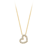 Halskette mit Zirkonia-Herz in 585 Gold - PERDONA