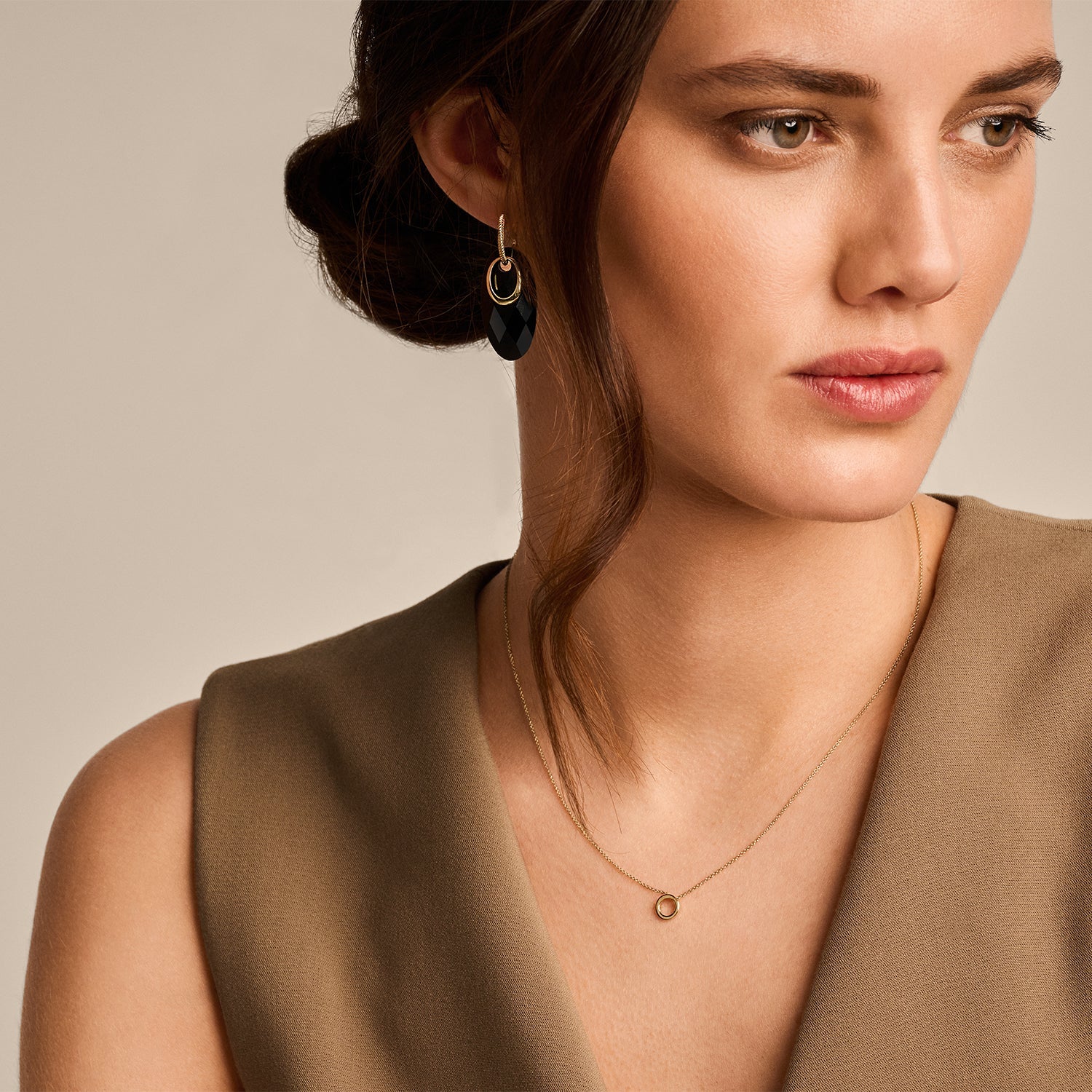 Halskette mit Ring aus 585 Gold - PERDONA