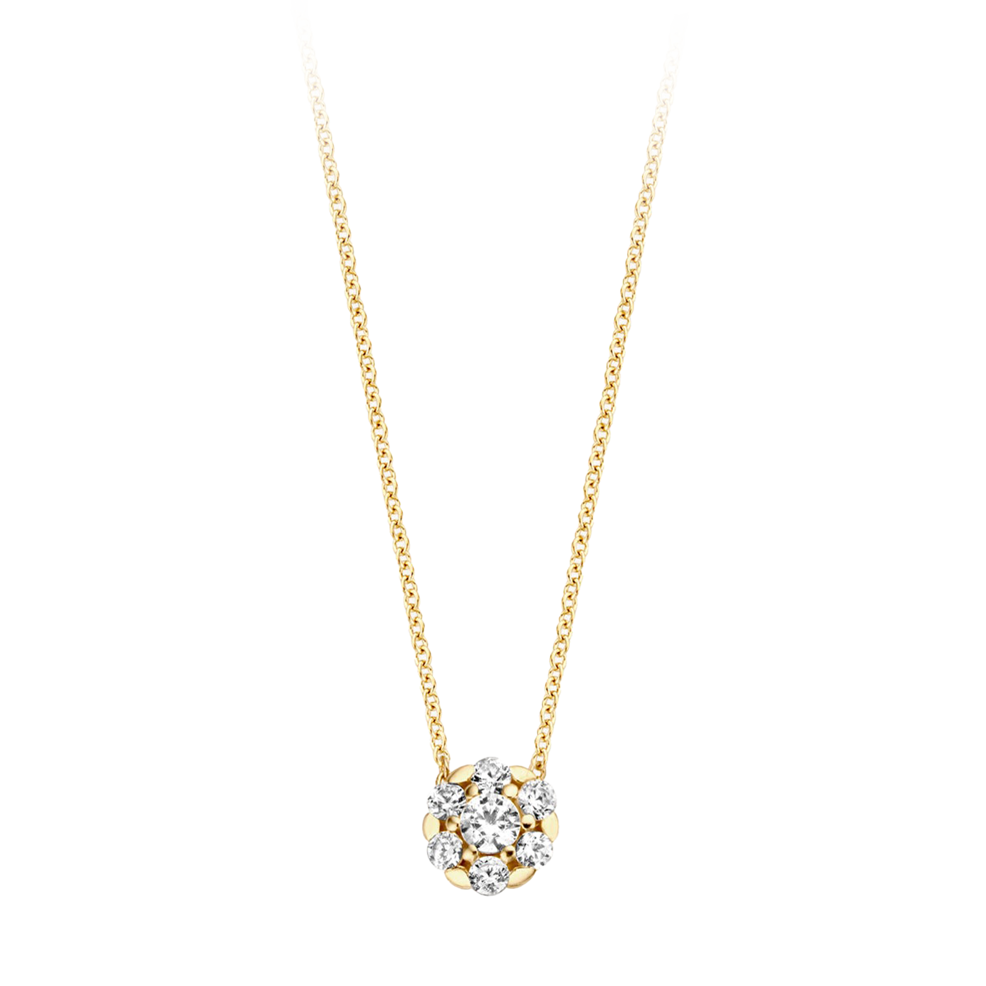 Halskette mit Zirkonia aus 585 Gold - PERDONA