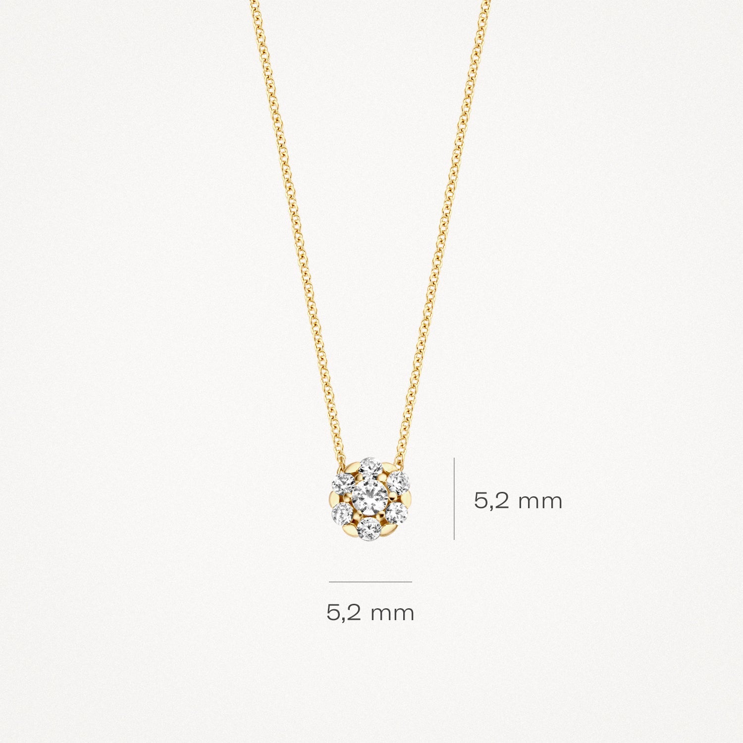 Halskette mit Zirkonia aus 585 Gold - PERDONA