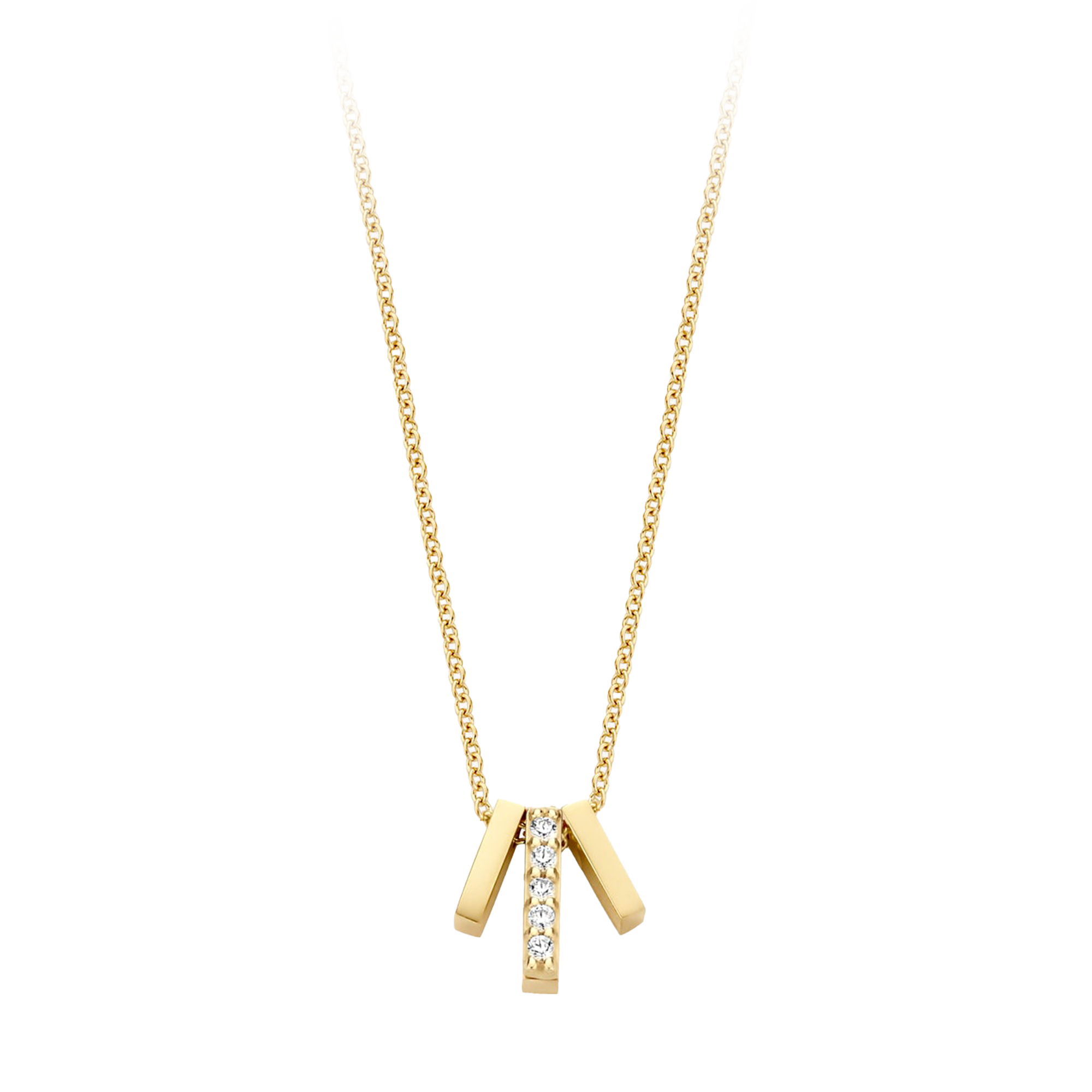 Halskette mit Zirkonia in 585 Gelbgold - PERDONA