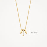 Halskette mit Zirkonia in 585 Gelbgold - PERDONA