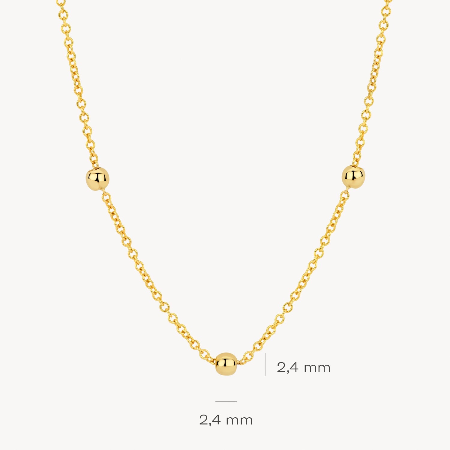 Halskette mit Kugeln aus 585 Gold - PERDONA