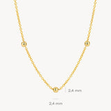 Halskette mit Kugeln aus 585 Gold - PERDONA