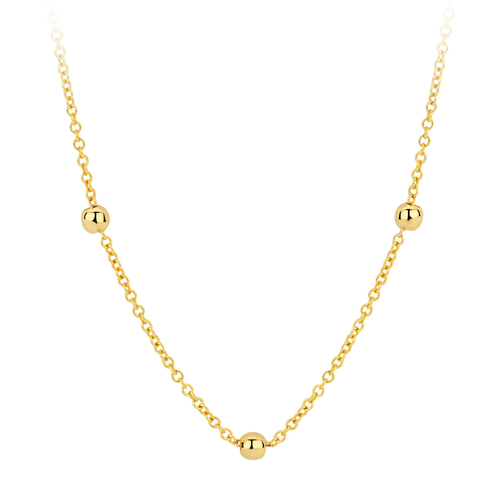 Halskette mit Kugeln aus 585 Gold - PERDONA
