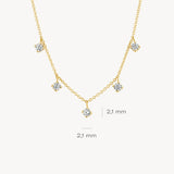 Halskette mit Zirkonia-Elementen in 585 Gold - PERDONA
