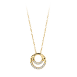Halskette mit Ringen und Pavé-Zirkonia aus 585 Gold - PERDONA