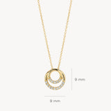 Halskette mit Ringen und Pavé-Zirkonia aus 585 Gold - PERDONA