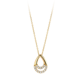 Halskette mit Tropfenform und Pavé-Zirkonia aus 585 Gold - PERDONA