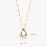 Halskette mit Tropfenform und Pavé-Zirkonia aus 585 Gold - PERDONA