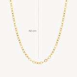 Halskette mit Jasseron-Gliedern aus 585 Gold - PERDONA