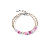 Joyful Colours Wrap Armband silber rosa