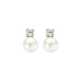 Ohrstecker Perle & Zirkonia aus 585 Gold - PERDONA