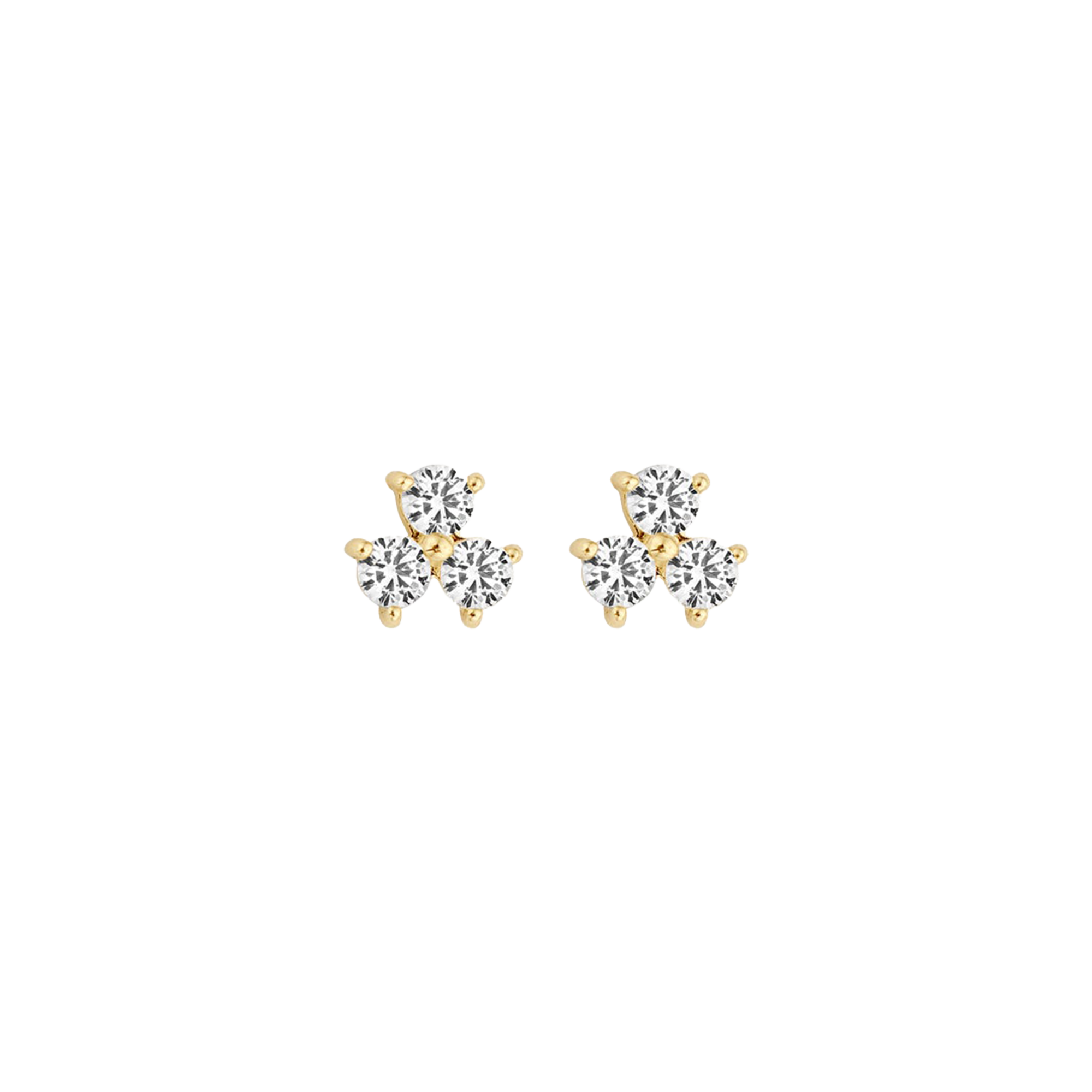 Ohrstecker drei Zirkonia 585 Gold - PERDONA