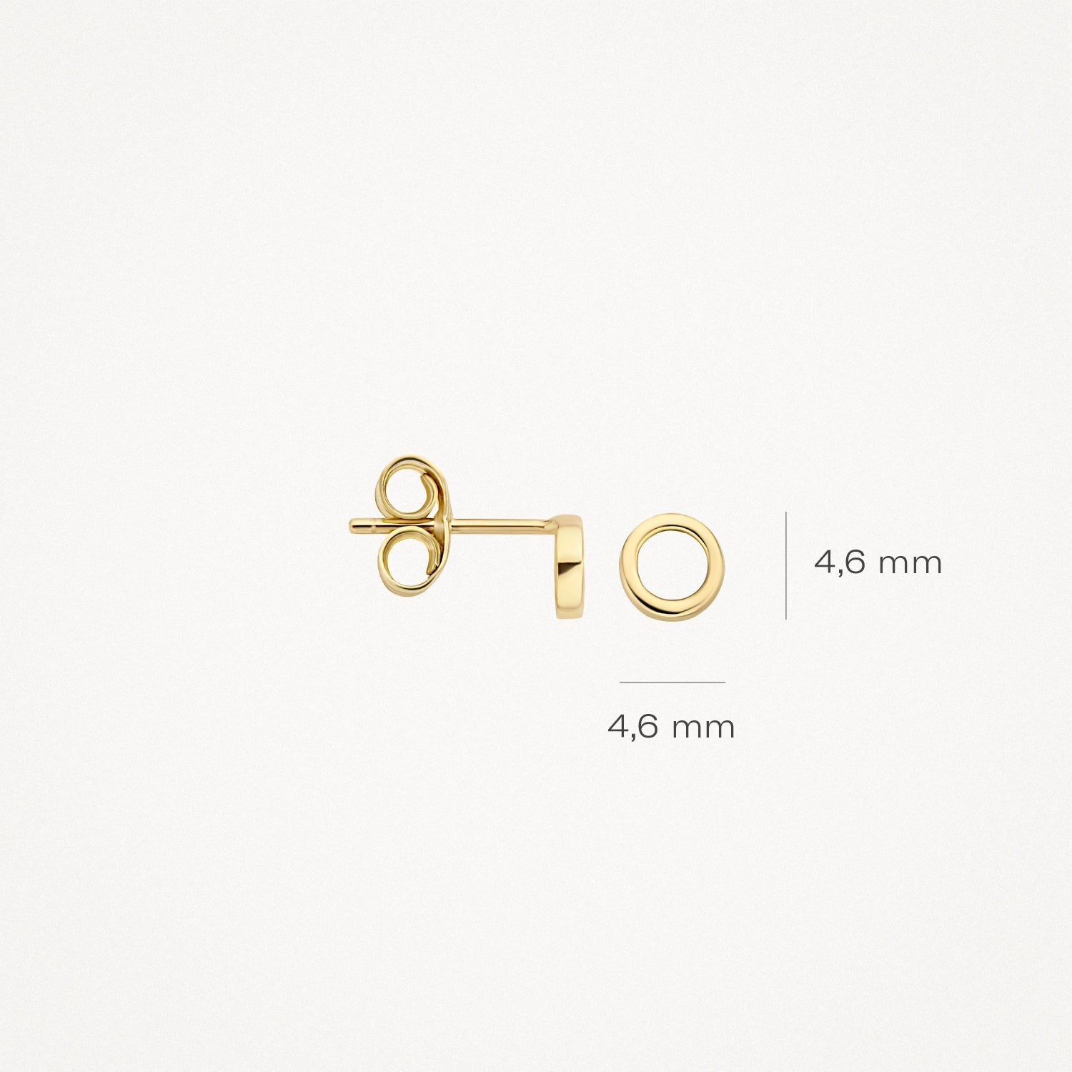 Ringförmige Ohrstecker flach aus 585 Gold - PERDONA