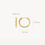 Creolen 9mm Kordeloptik aus 585 Gold - PERDONA