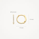 Creolen mit Pavé-Zirkonia aus 585 Gold - PERDONA