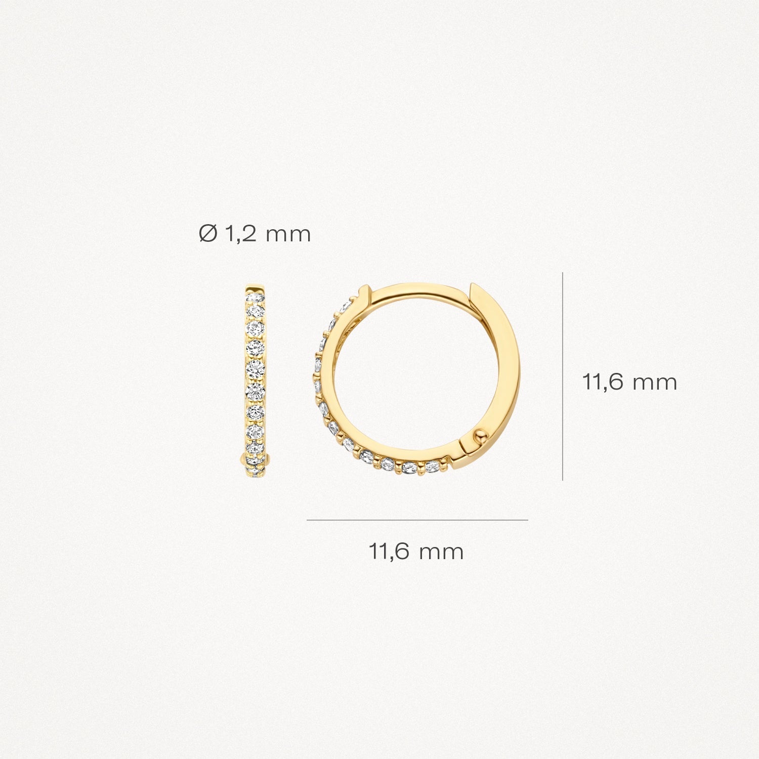 Creolen mit Pavé-Zirkonia aus 585 Gold - PERDONA