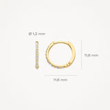 Creolen mit Pavé-Zirkonia aus 585 Gold - PERDONA