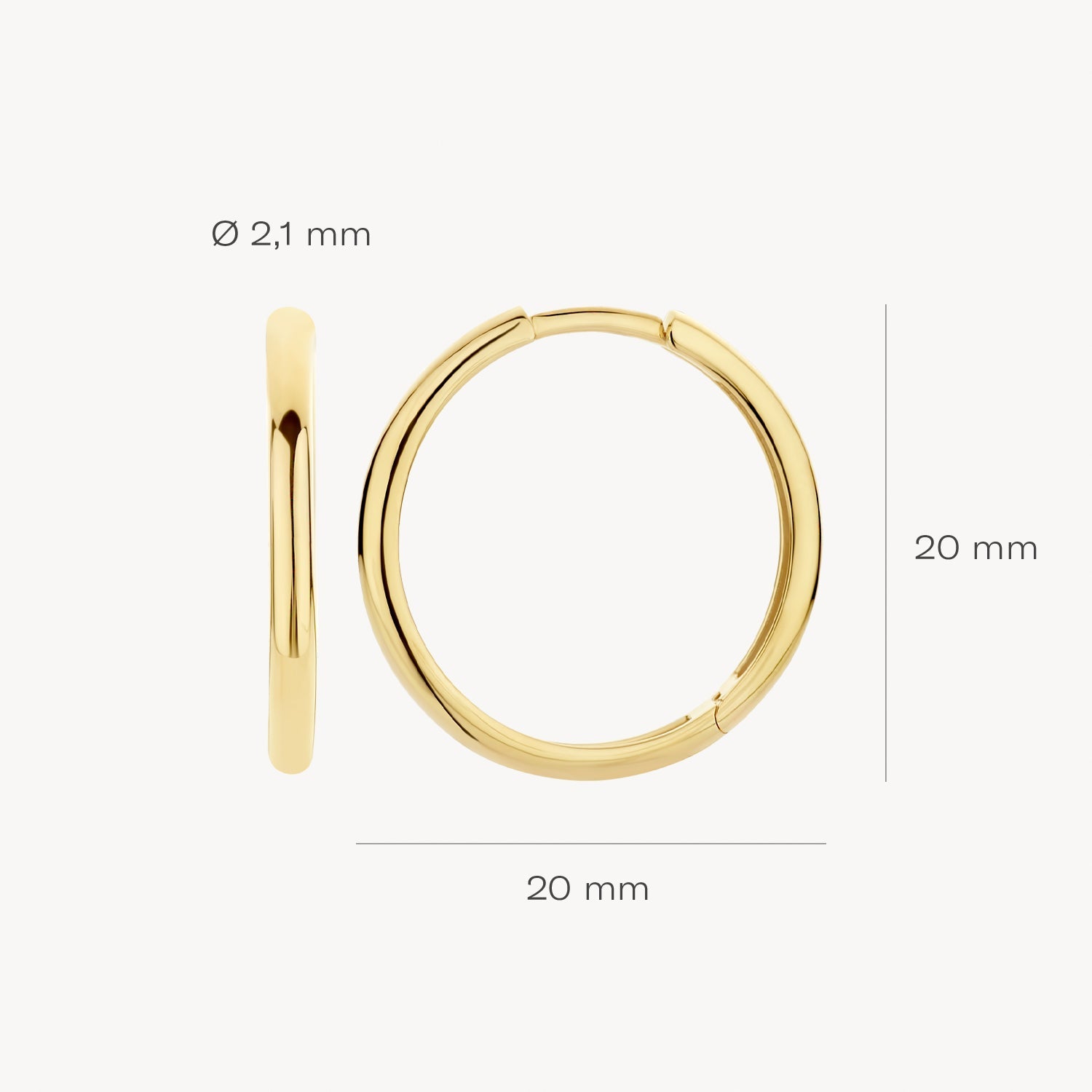 Klassische Creolen aus 585 Gold - PERDONA