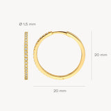 Creolen mit Pavé-Zirkonia aus 585 Gold - PERDONA
