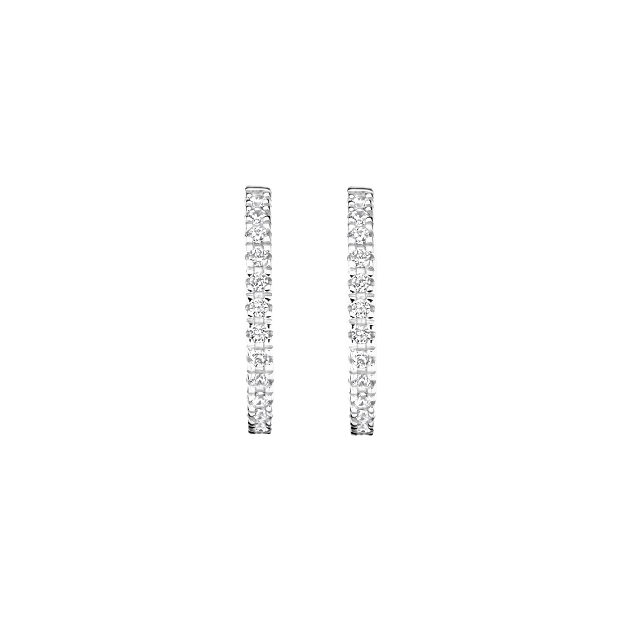 Creolen mit Pavé-Zirkonia aus 585 Weißgold - PERDONA