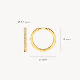 Creolen mit Pavé-Zirkonia aus 585 Gold - PERDONA