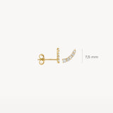 Bogenförmige Ohrstecker mit Pavé-Zirkonia aus 585 Gold - PERDONA