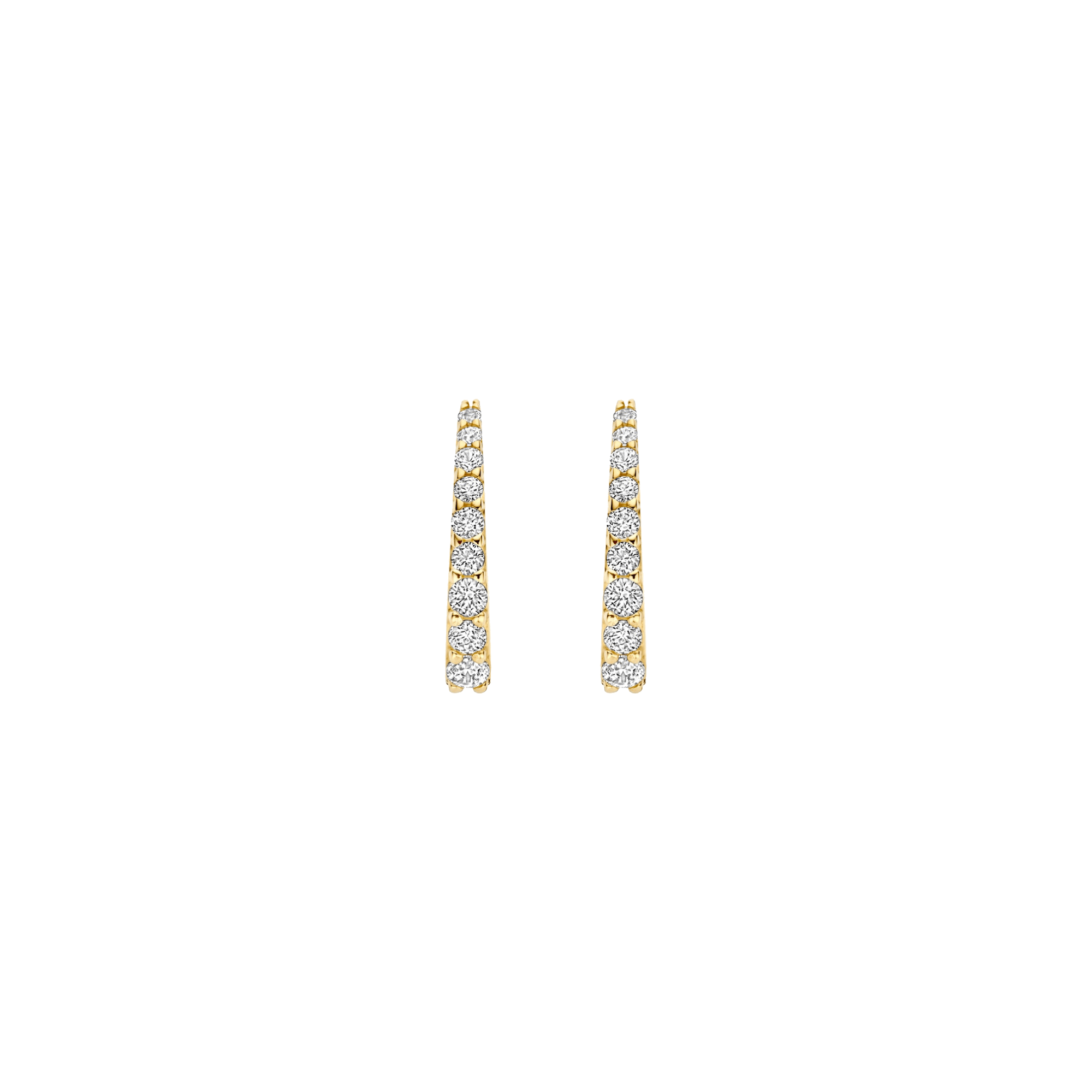 Ovale Creolen mit Pavé-Zirkonia aus 585 Gold - PERDONA