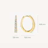 Ovale Creolen mit Pavé-Zirkonia aus 585 Gold - PERDONA