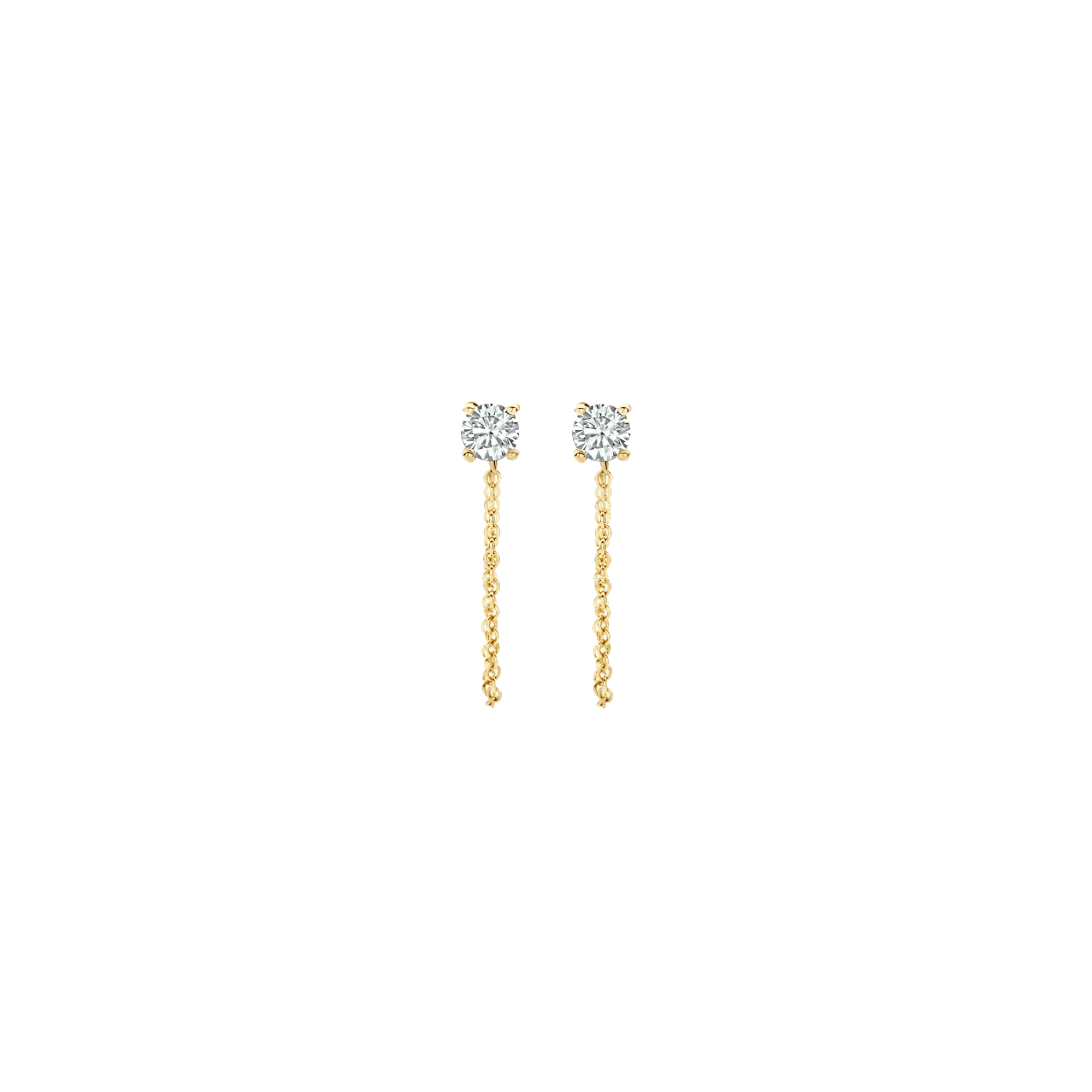 Ohrstecker mit Kette aus 585 Gold - PERDONA