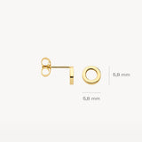 Ringförmige Ohrstecker flach aus 585 Gold - PERDONA