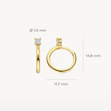 Creolen mit Solitär-Zirkonia  aus 585 Gold - PERDONA