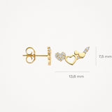 Ohrstecker mit Herzmotiven aus 585 Gold - PERDONA