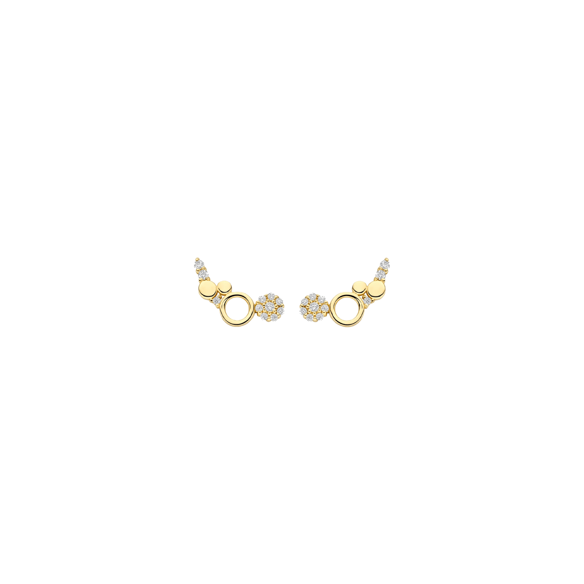 Ohrstecker mit Kreismotiven aus 585 Gold - PERDONA