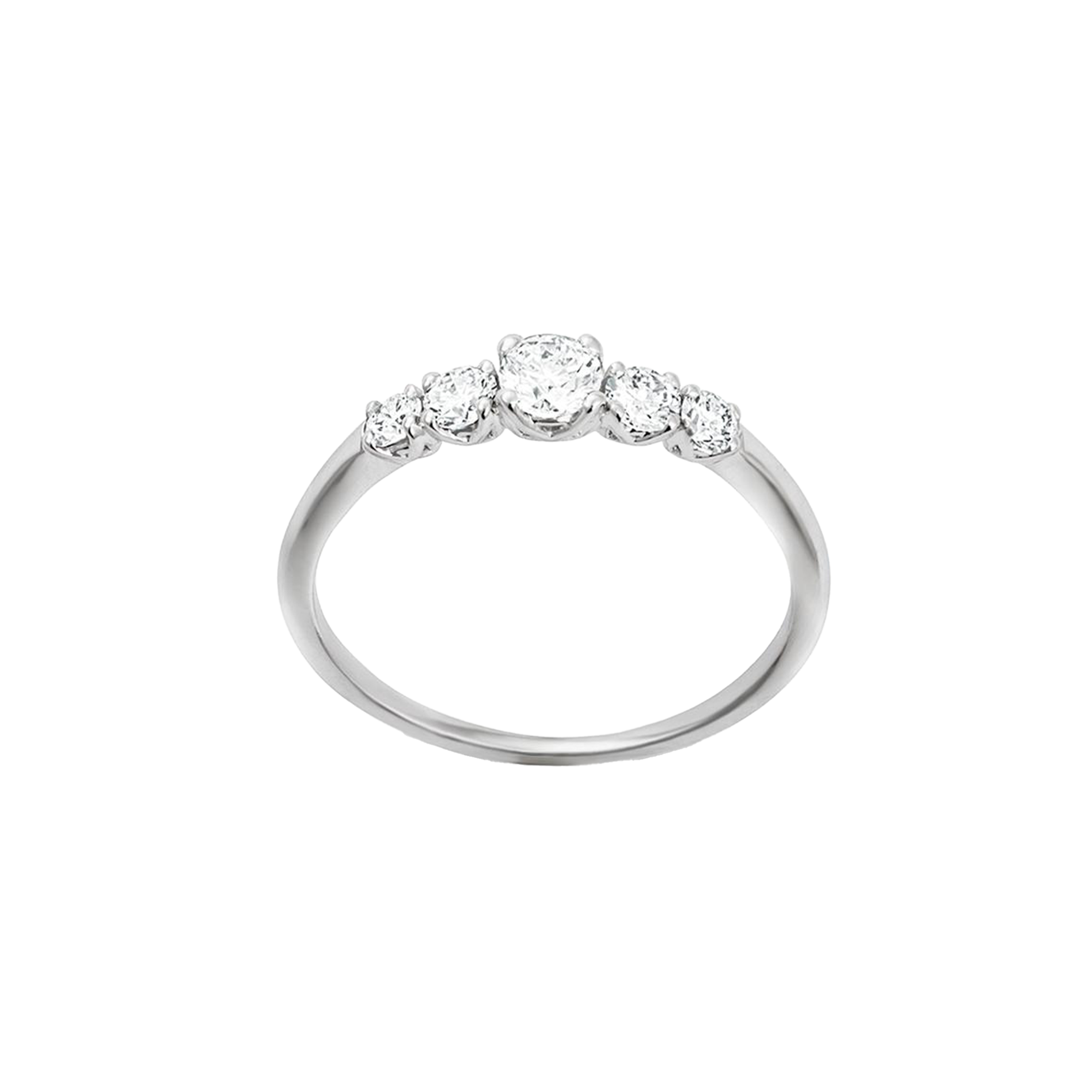 Ring mit fünf Brillanten aus 585 Weißgold