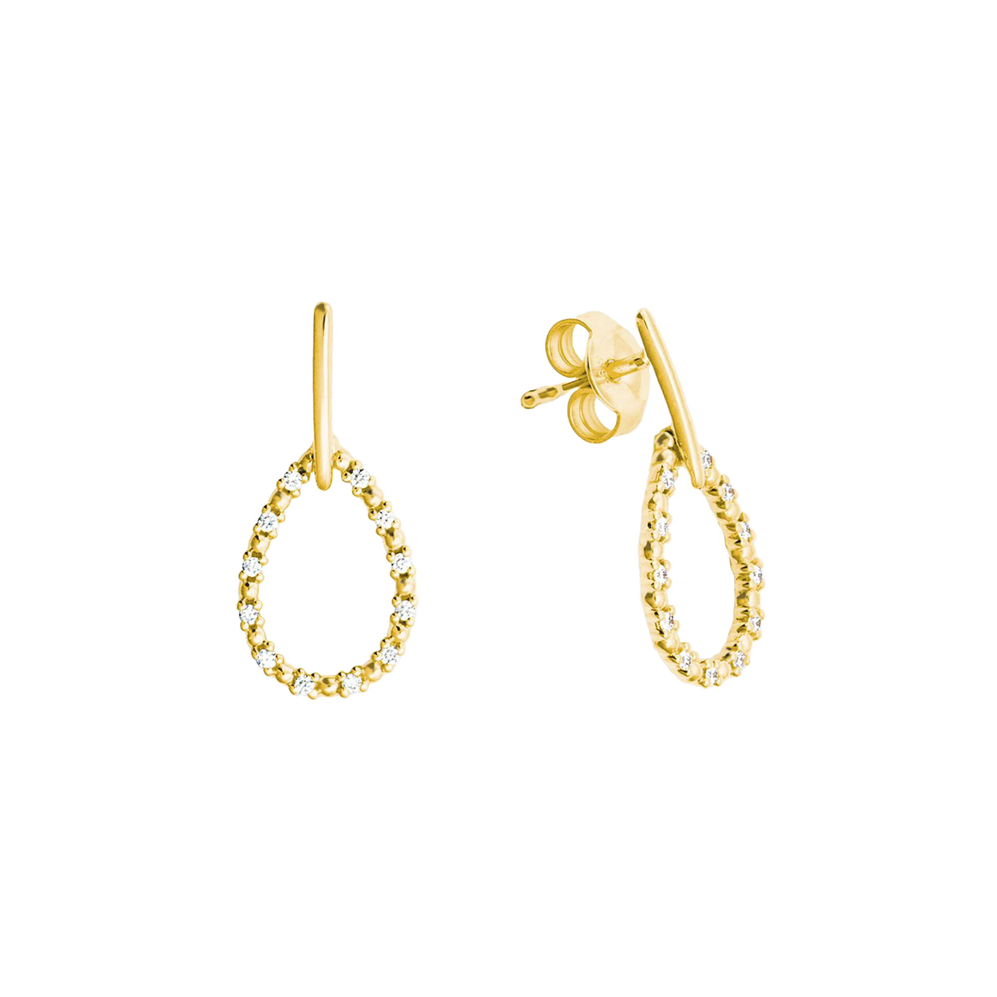 Ohrstecker in Tropfenform mit Brillanten aus 585 Gelbgold - PERDONA