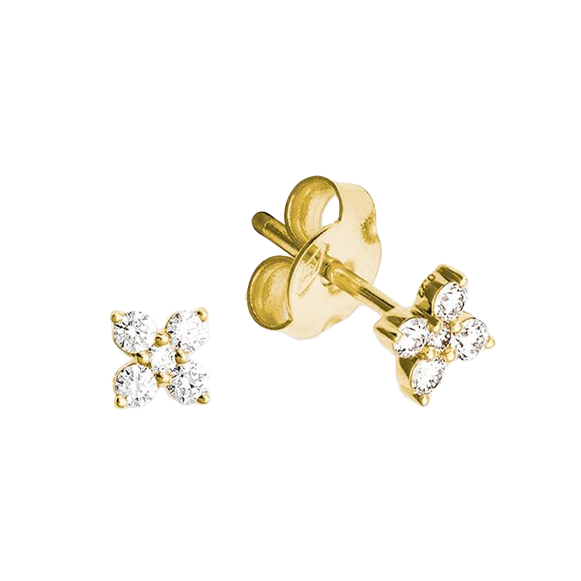 Ohrstecker mit Brillanten aus 585 Gelbgold - PERDONA