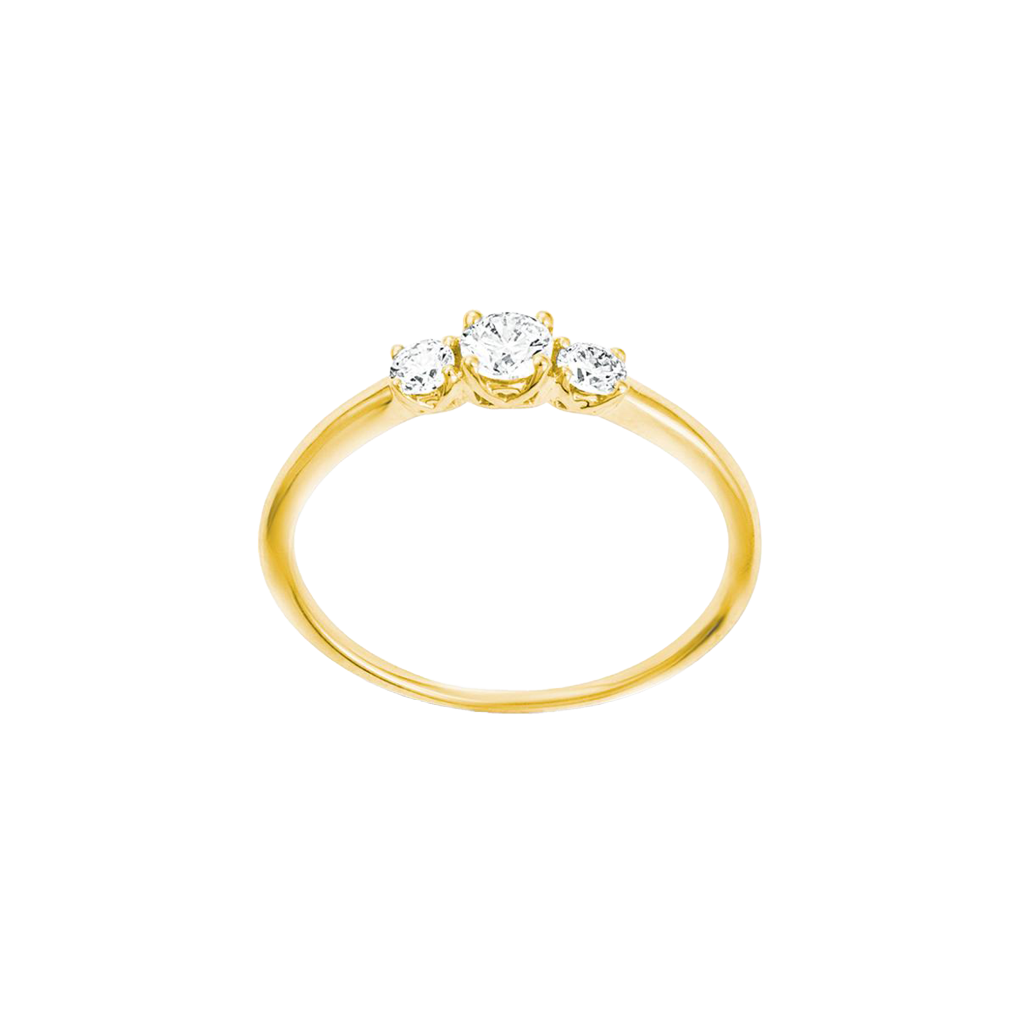 Ring mit drei Brillanten aus 585 Gelbgold
