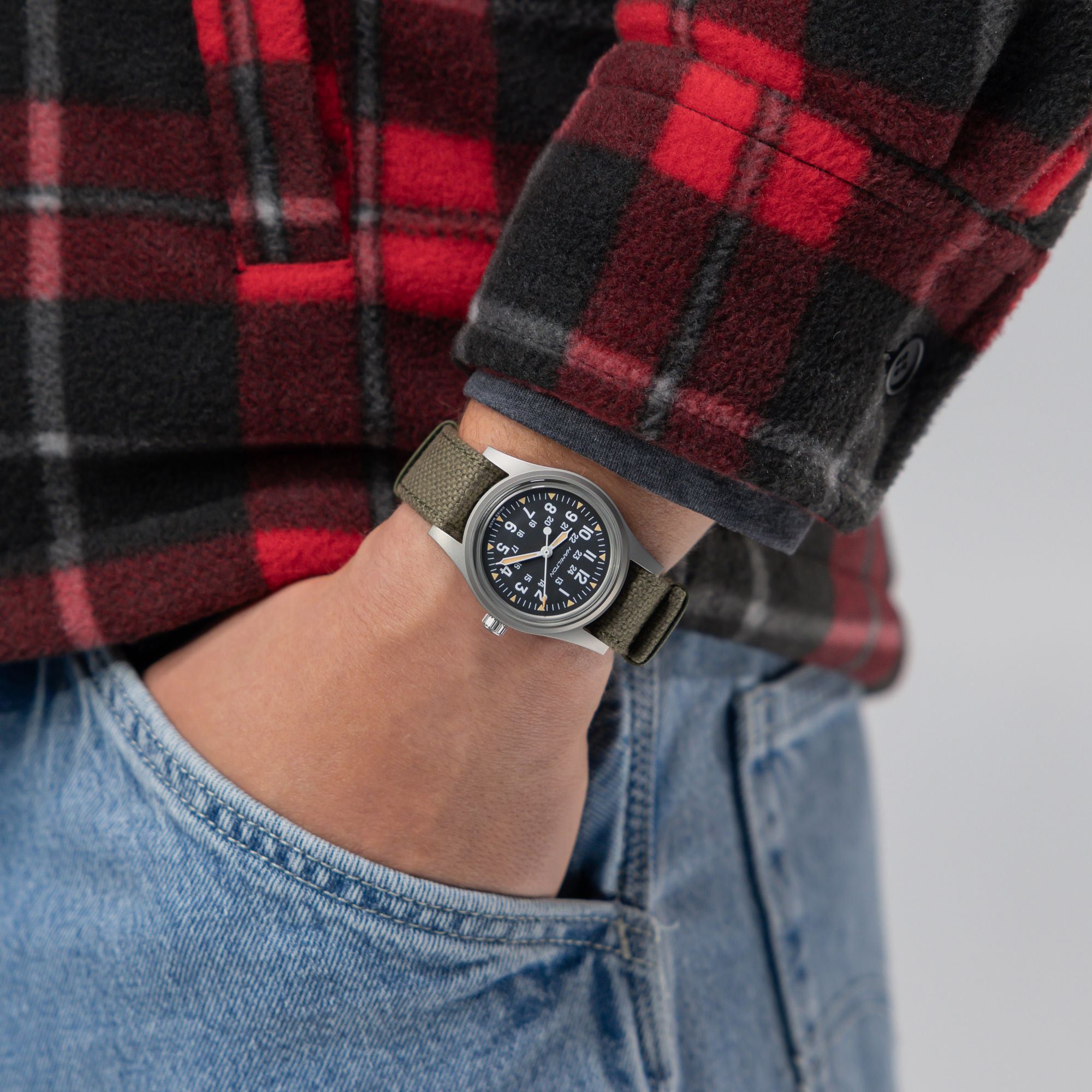 Khaki Field Mechanical 36 mm - PERDONA