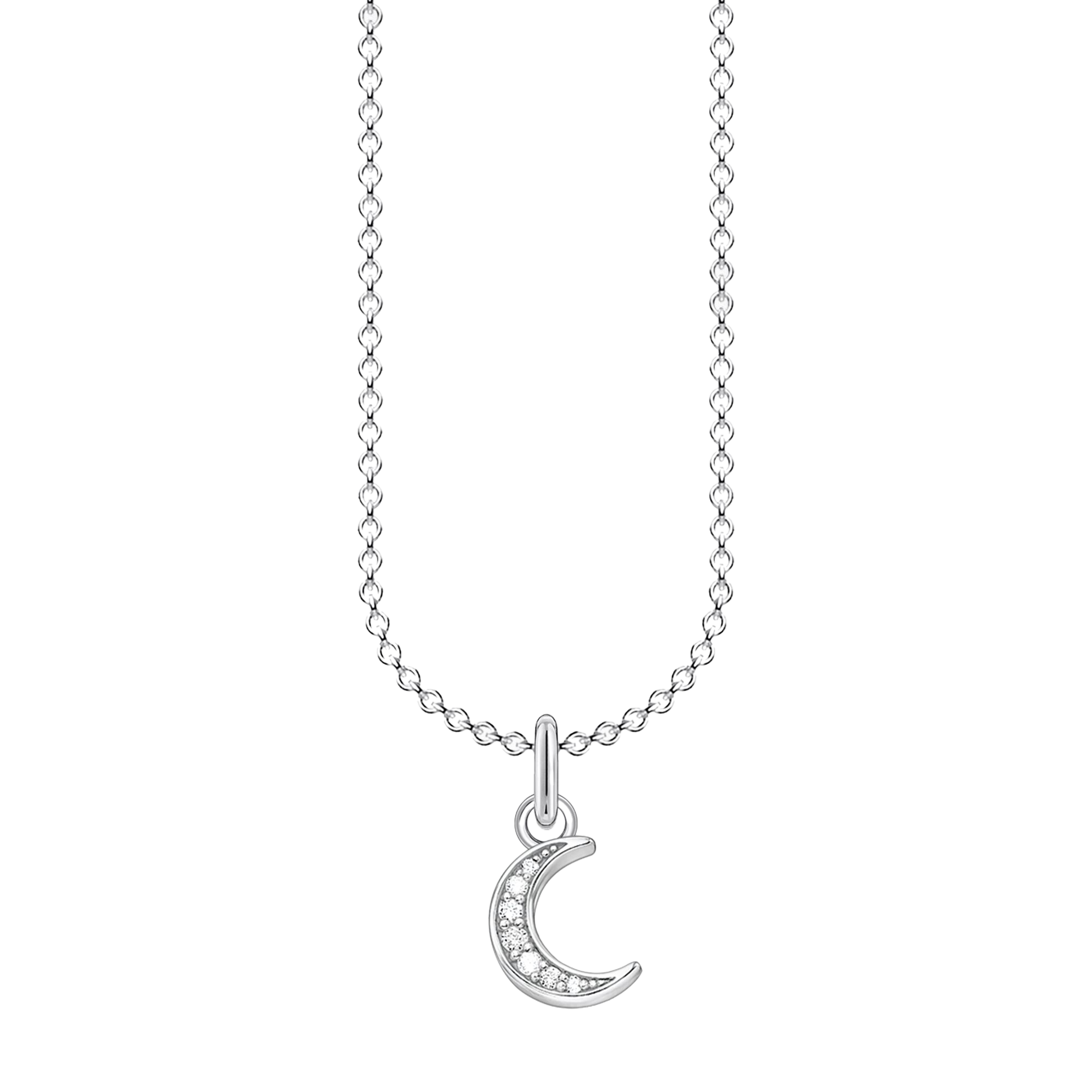 Kette Mond Pavé silber - PERDONA