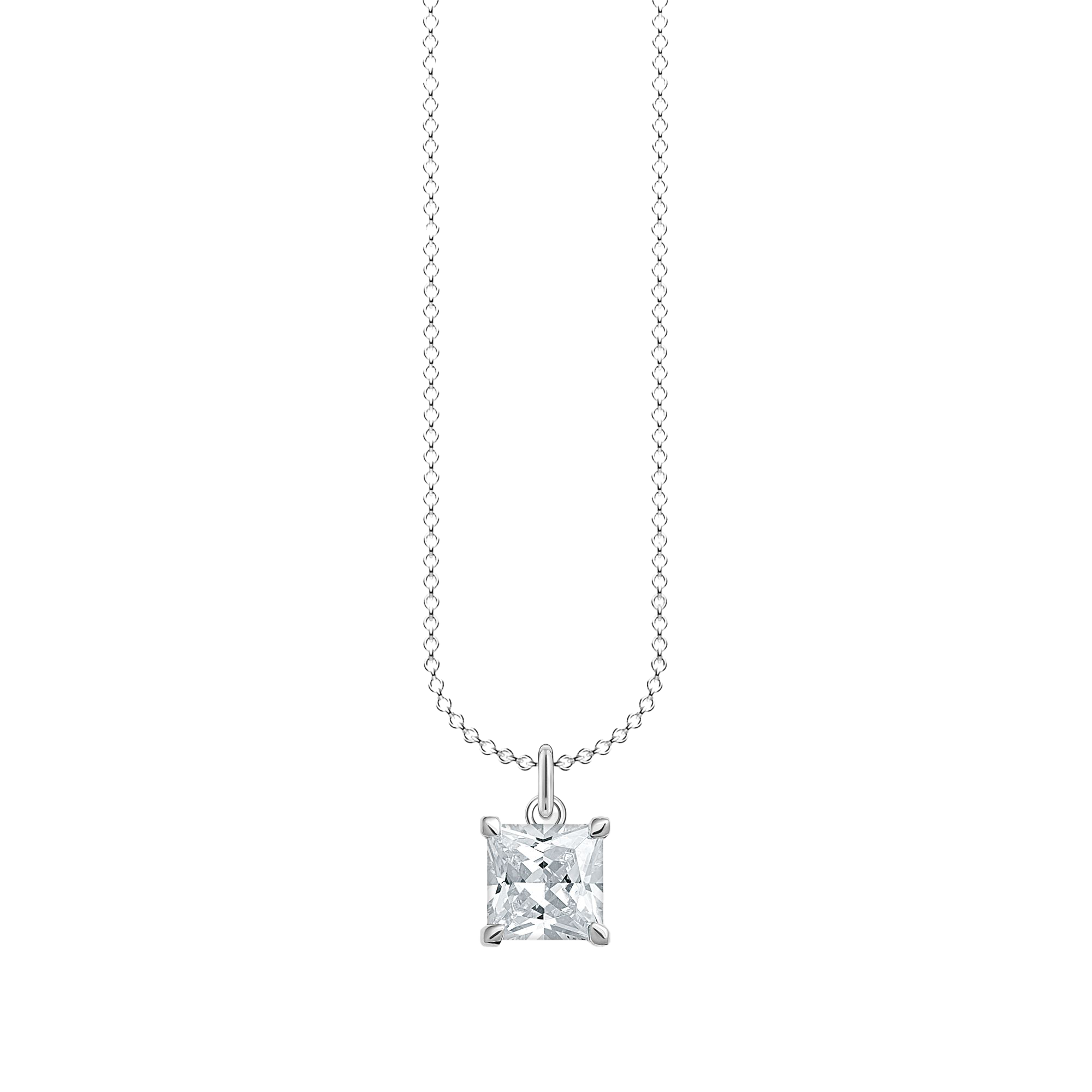 Kette mit weißem Stein silber - PERDONA