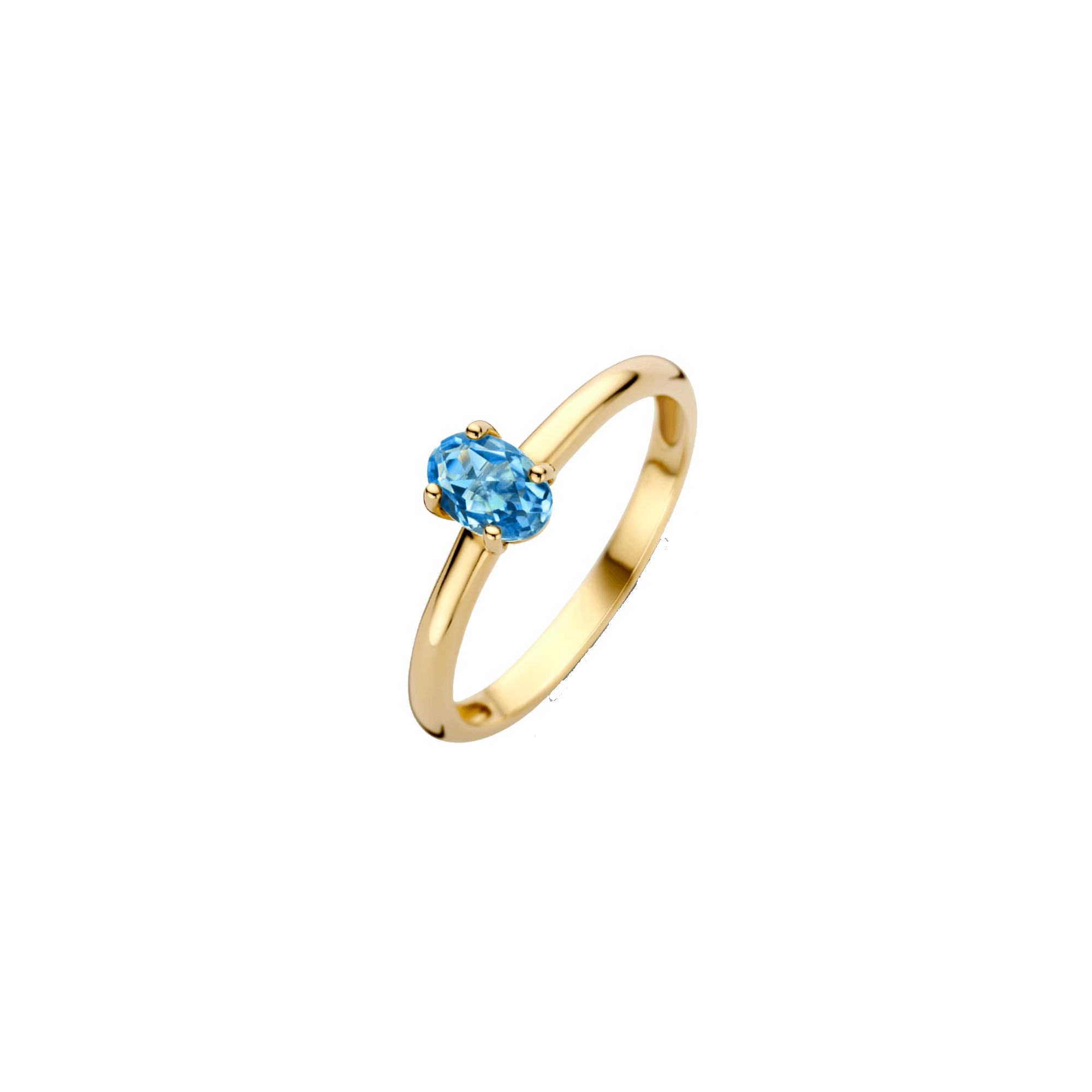 Ring mit Schweizer Blautopas in ovaler Chaton-Fassung - PERDONA