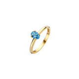 Ring mit Schweizer Blautopas in ovaler Chaton-Fassung - PERDONA