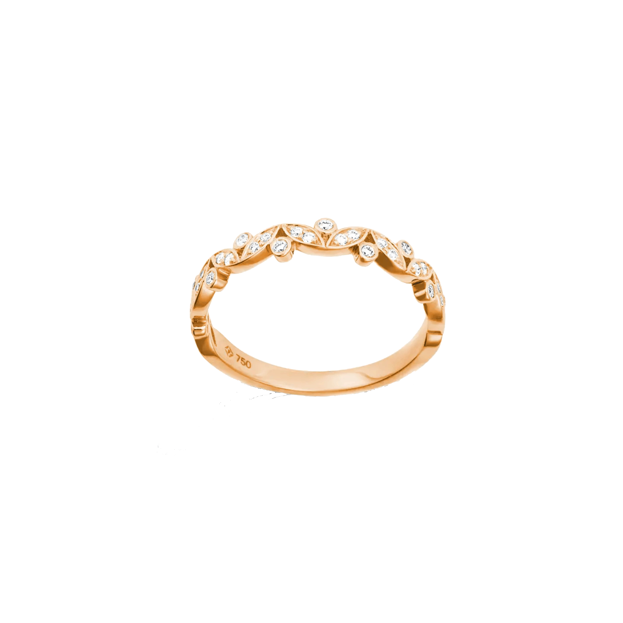 Rotgoldring mit Brillanten