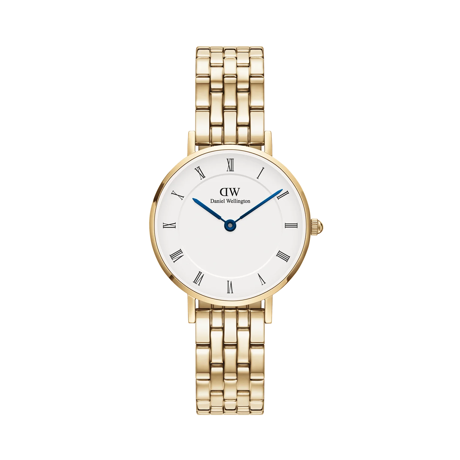 PETITE ROMAN NUMERALS 5-LINK GOLD 28mm - PERDONA