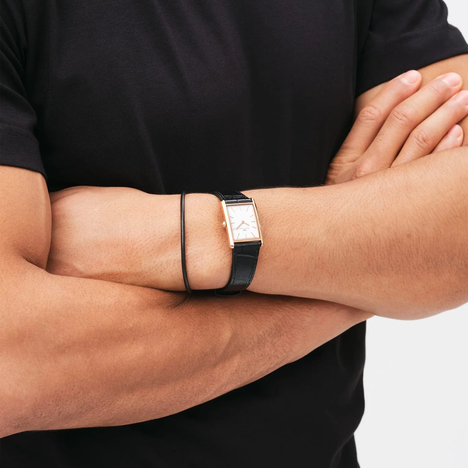 BOUND BLACK CROCODILE ROSE GOLD - PERDONA