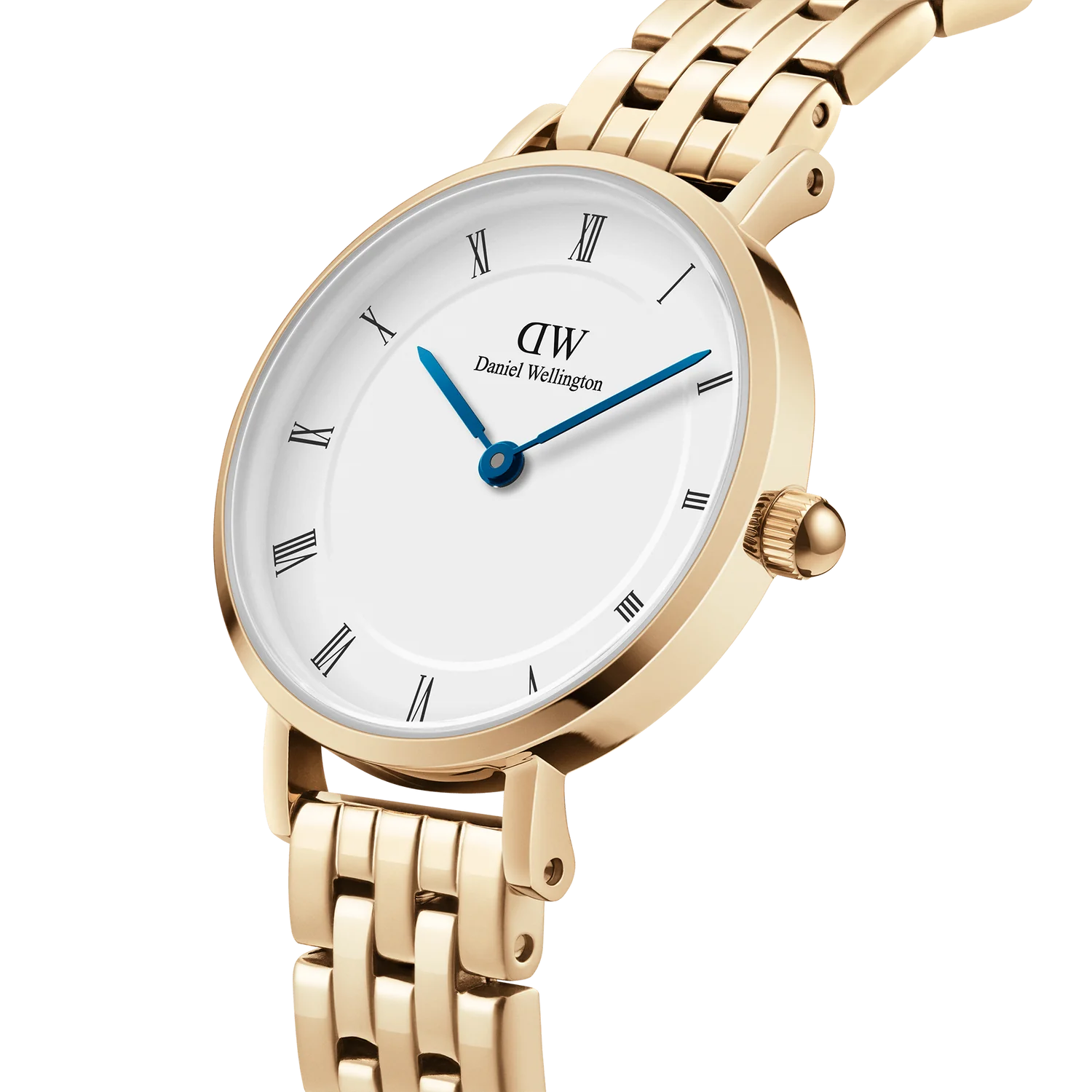 PETITE ROMAN NUMERALS 5-LINK GOLD 28mm - PERDONA