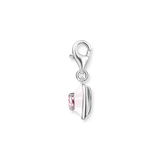 Charm-Anhänger Herz mit pinkem Stein Silber - PERDONA